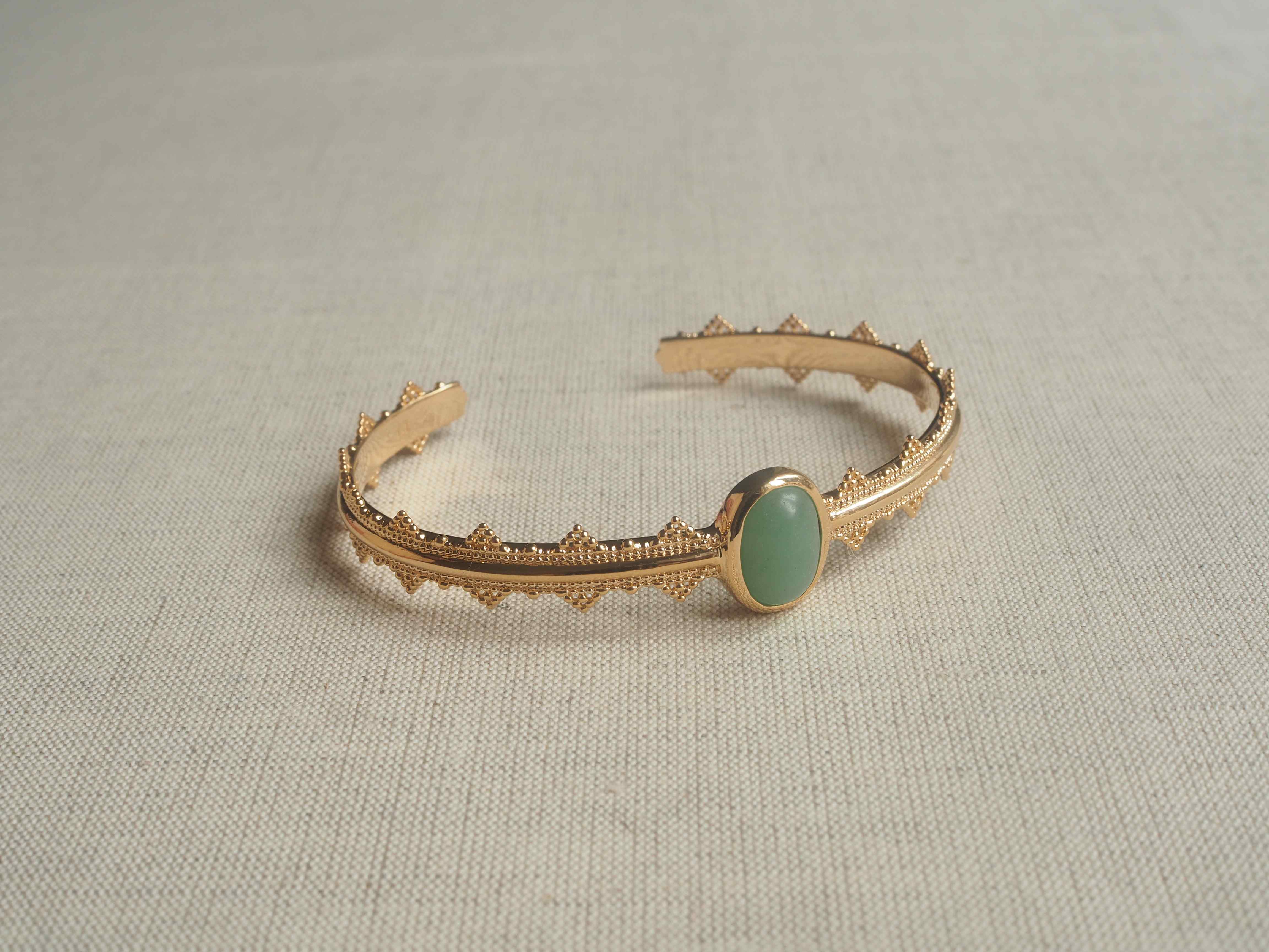 Jonc aventurine plaqué or Rosie Bonjour Marcelle